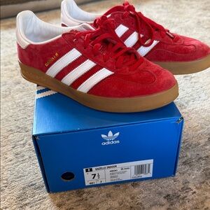 Adidas Gazelle Indoor Red Scarlett men 7.5/women 9